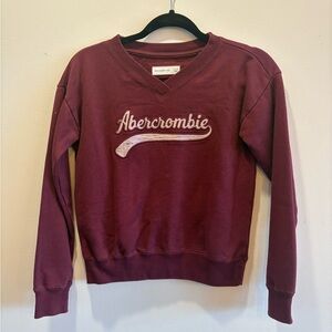 Abercrombie Kids Red Crewneck Sweatshirt with Logo